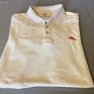 Tommy Bahama Golf Polo Tan Supima Poly Marlin Short Sleeve Men's Large